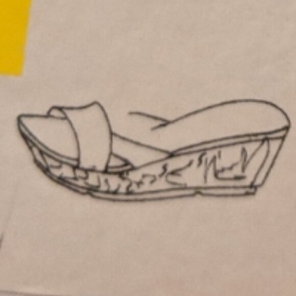 Nine West SZ 9N black leather slide cork platform wedge sandal - Picture 5 of 6